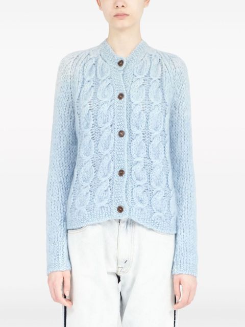 Maison Margiela knitted mohair-blend cardigan - Blue - zdjęcie produktu nr 2