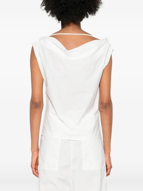 Paris Georgia Christophe halterneck draped top - White