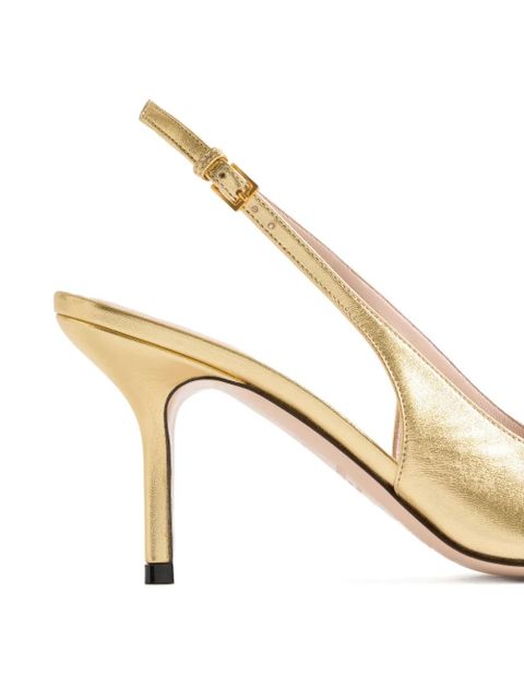 Valentino Garavani Bepointy vlogo bow slingback pumps - Gold