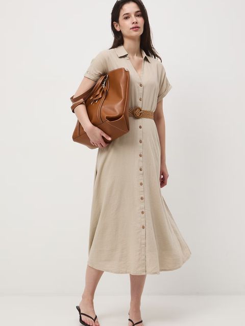 Medicine sukienka rozkloszowana z lnem - zdjęcie produktu nr 2