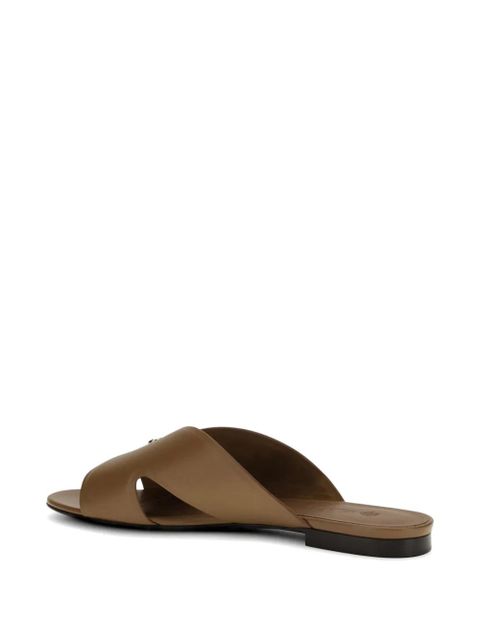 Loro Piana Vera crossover mules - Brown