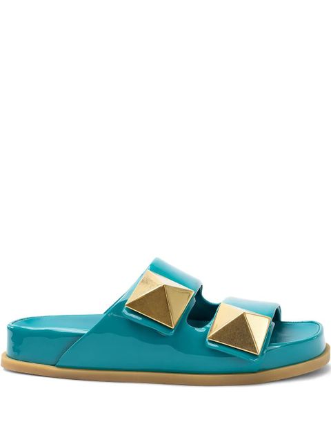 Valentino Garavani pyramid stud-embellishment slides - Blue - zdjęcie produktu nr 1
