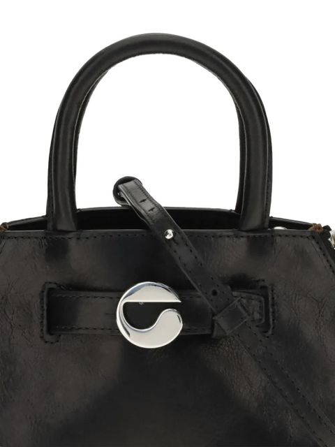 Coperni Mini Data zip-detail leather tote bag - Black