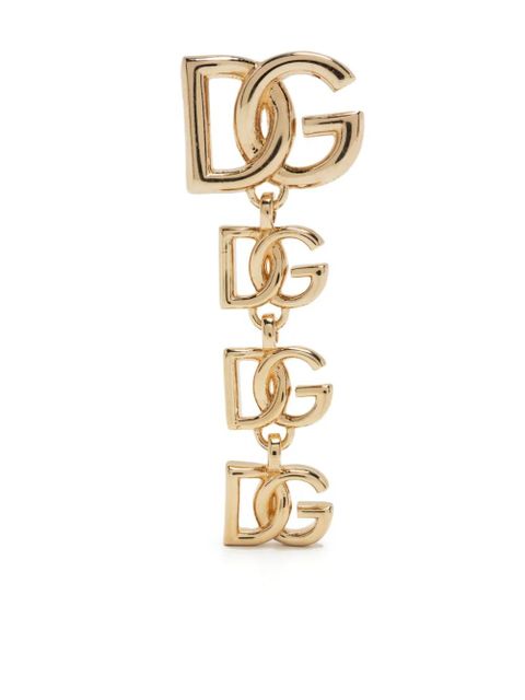 Dolce & Gabbana logo-plaque polished-finish earring - Gold - zdjęcie produktu nr 1