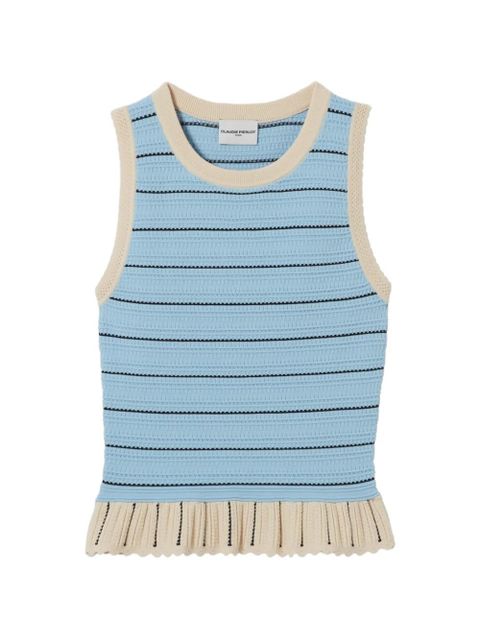 Claudie Pierlot striped peplum tank top - Blue - zdjęcie produktu nr 1