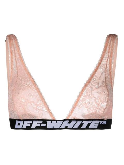 Off-White logo-jacquard triangle bra - Neutrals - zdjęcie produktu nr 1