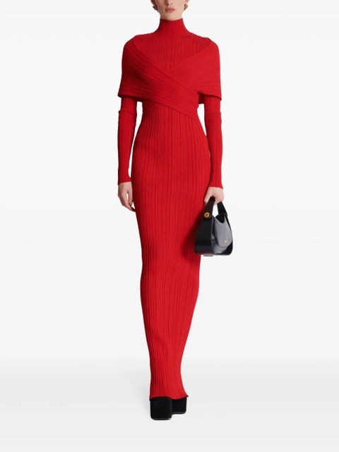 Balmain pleated knit dress - Red