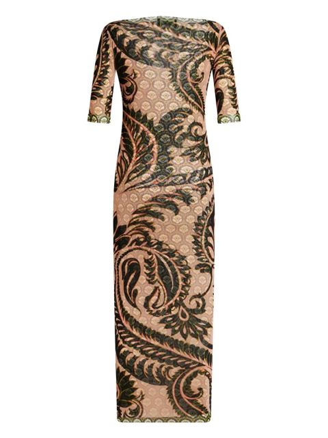 ETRO paisley-print tulle maxi dress - Neutrals