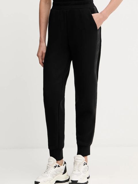 Guess spodnie dresowe NEW VICTOIRE damskie kolor czarny z aplikacją W5YB11 KBYE2 - zdjęcie produktu nr 1