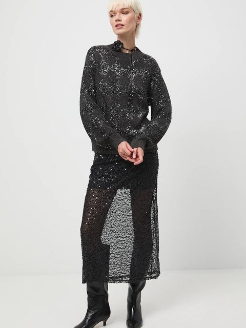 Medicine sweter z domieszką wełny damski kolor szary ciepły - zdjęcie produktu nr 2