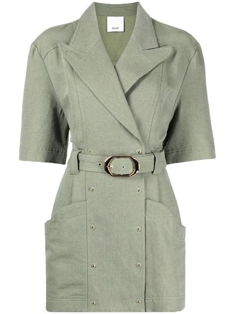 Acler Dunstan belted-wait dress - Green - zdjęcie produktu nr 1