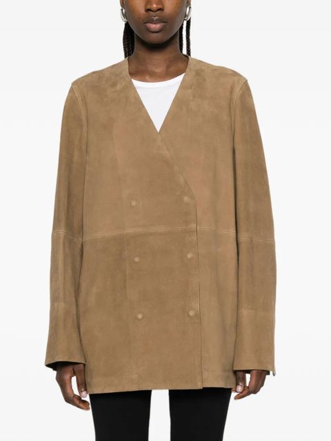 TOTEME double-breasted V-neck jacket - Brown