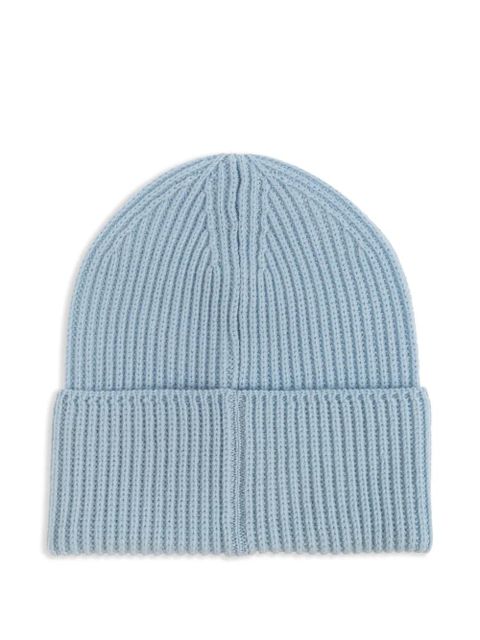 Versace logo-patch beanie - Blue