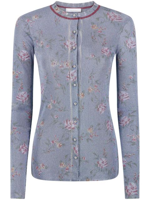 Rabanne floral-print cardigan - Blue - zdjęcie produktu nr 1