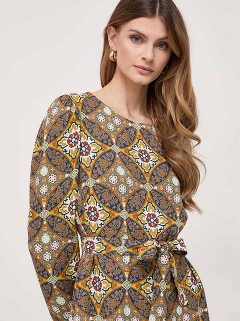 Weekend Max Mara sukienka kolor żółty midi rozkloszowana 2415221041600