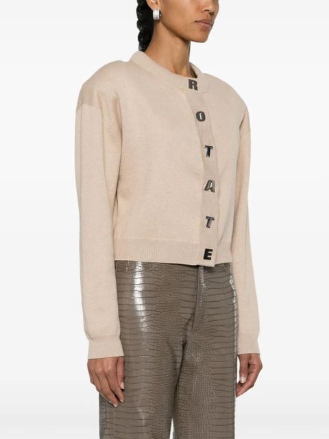 ROTATE BIRGER CHRISTENSEN logo-lettering cardigan - Neutrals