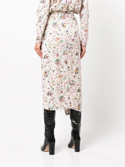 MARANT ÉTOILE Berthe floral-print skirt - Neutrals