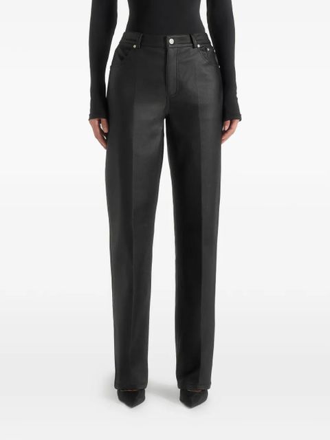 Manière De Voir Jana wax-effect boyfriend jeans - Black