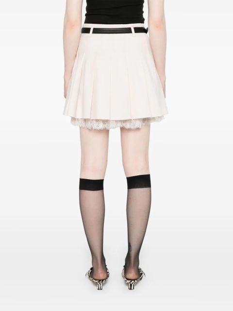 Self-Portrait lace-detailing mini skirt - Neutrals