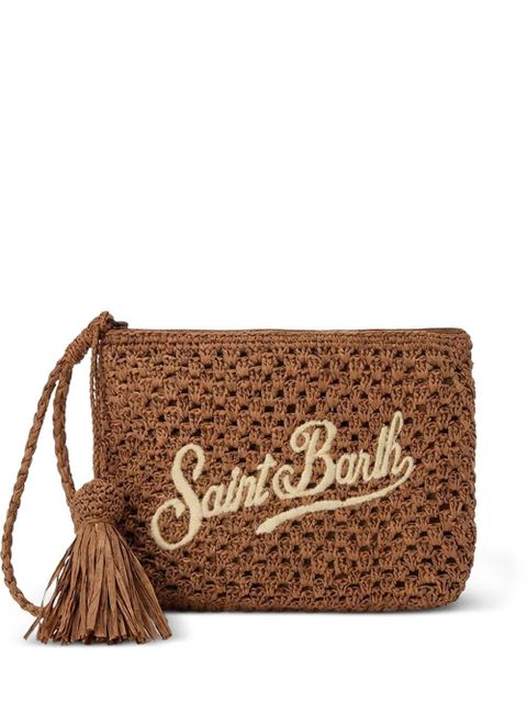MC2 Saint Barth logo-embroidered clutch bag - Brown - zdjęcie produktu nr 1
