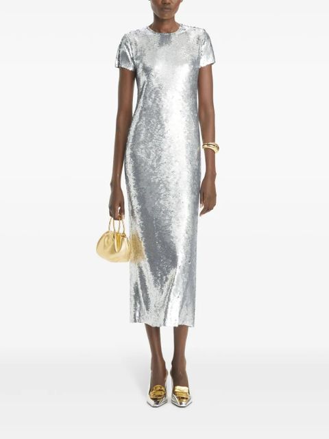 Tory Burch sequin-embellished T-shirt dress - Silver - zdjęcie produktu nr 2
