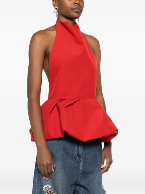 Magda Butrym halterneck peplum top - Red