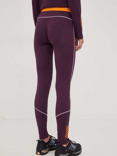 Helly Hansen legginsy damskie kolor fioletowy gładkie