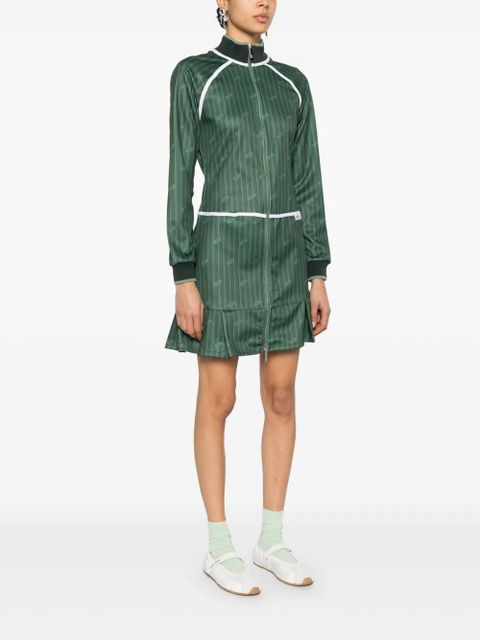 GCDS pinstriped zip-up mini dress - Green