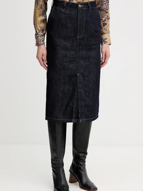 Sisley spódnica jeansowa kolor granatowy midi prosta 447ZL002U - zdjęcie produktu nr 1