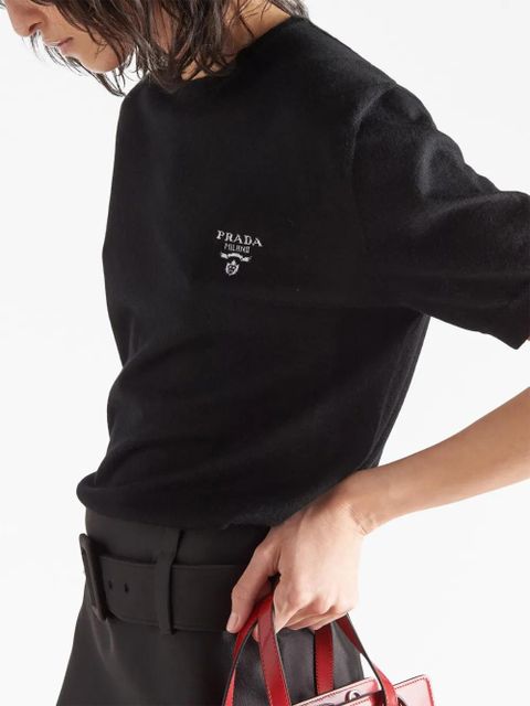 Prada crew-neck cashmere jumper - Black
