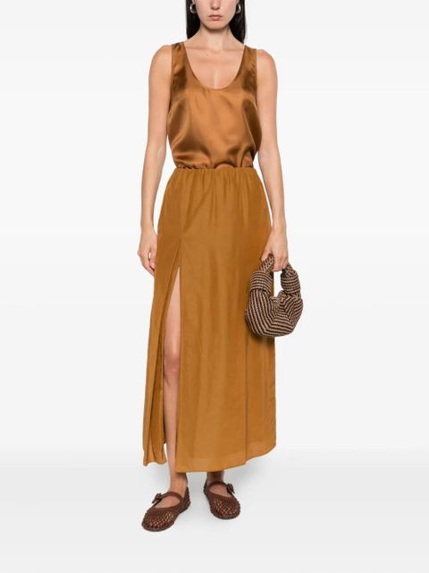 LouLou de Saison Carmen split-front midi skirt - Brown