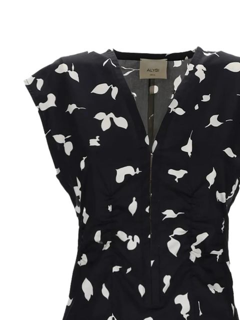 Alysi V-neck print midi dress - Black - zdjęcie produktu nr 2