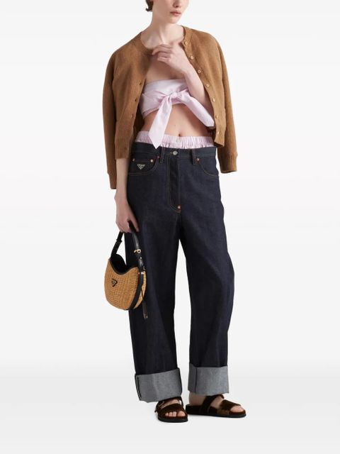 Prada round-neck wool-knit cardigan - Brown