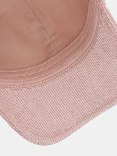 BOSS czapka z daszkiem welurowa kolor różowy z aplikacją 50544419