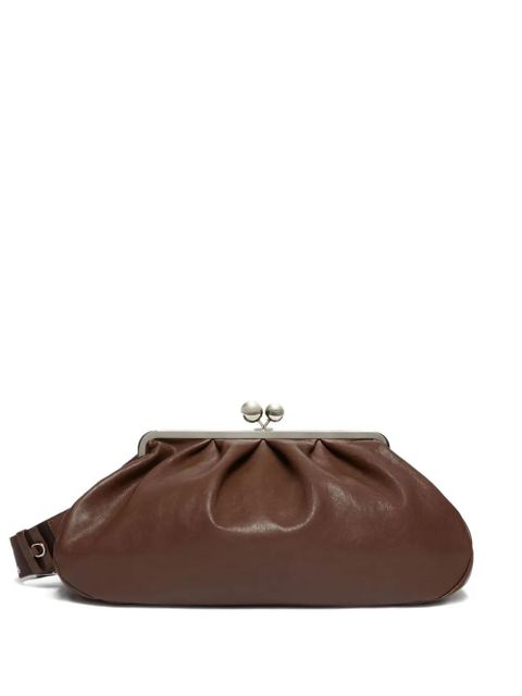 Weekend Max Mara large Pasticcino leather clutch bag - Brown - zdjęcie produktu nr 1
