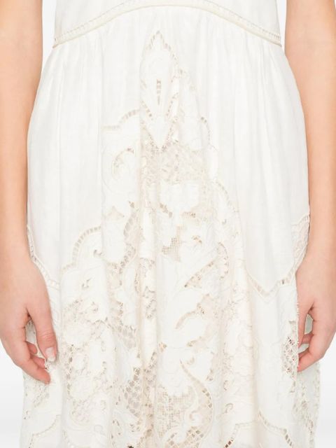 ZIMMERMANN Daylight waisted lace dress - White