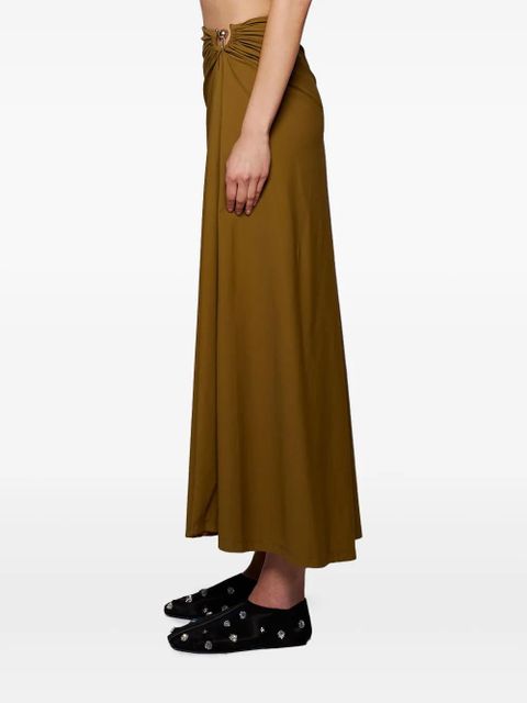Christopher Esber Ruched Orbit Split skirt - Brown