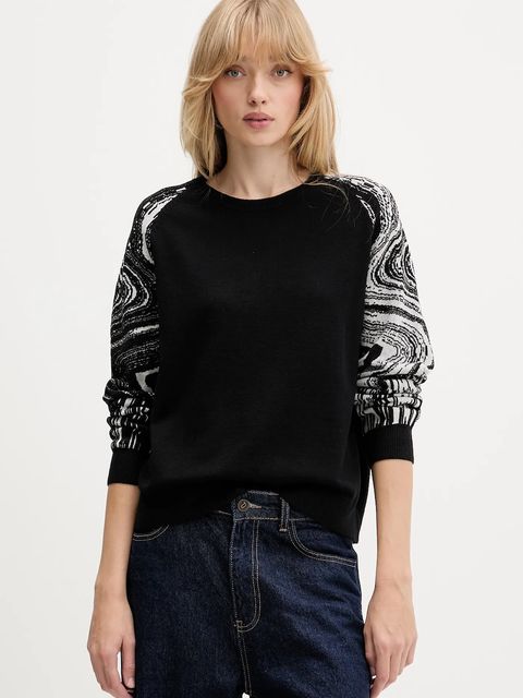 Desigual sweter KODIAK damski kolor czarny lekki 25WWJF28 - zdjęcie produktu nr 1