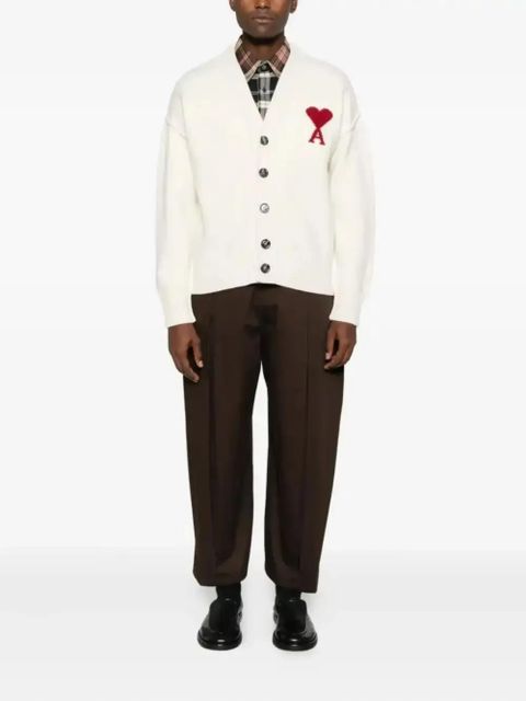 AMI Paris Ami De Coeur wool cardigan - Neutrals - zdjęcie produktu nr 2