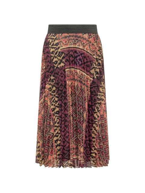 Ba&Sh Olgia pleated patterned midi skirt - Brown - zdjęcie produktu nr 2