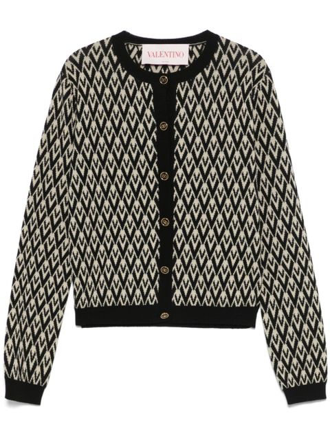 Valentino Garavani Toute la V-jacquard cardigan - Black - zdjęcie produktu nr 1