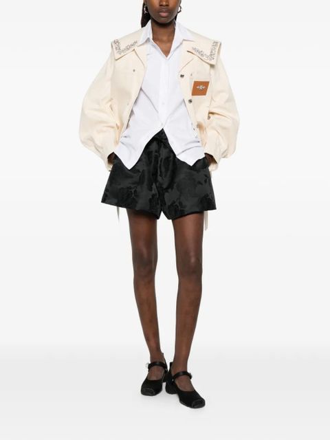 Simone Rocha floral-pattern shorts - Black - zdjęcie produktu nr 2