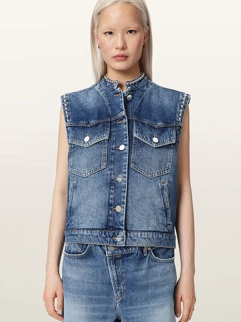 AllSaints bezrękawnik damski jeansowy MAV - zdjęcie produktu nr 1