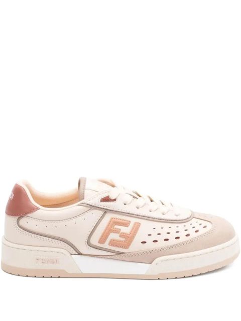 FENDI Match leather sneakers - Neutrals - zdjęcie produktu nr 1