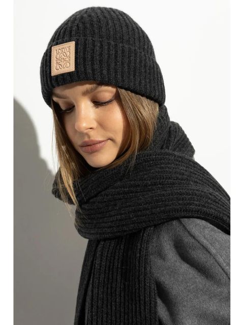 LOEWE cashmere beanie hat - Black - zdjęcie produktu nr 2
