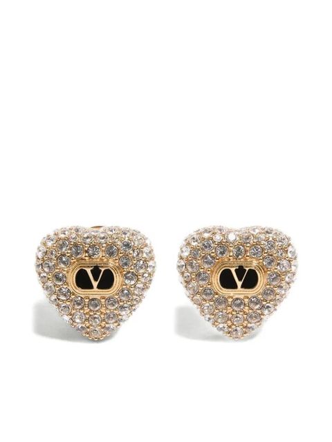 Valentino Garavani Coeur Royal Swarovski-crystals earrings - Gold
