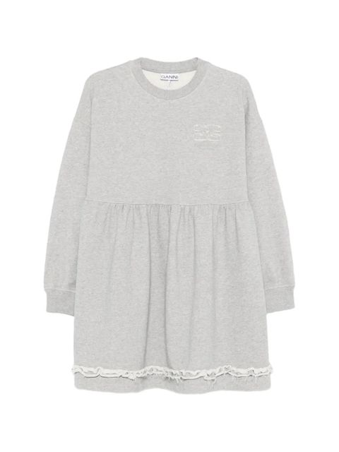 GANNI crew-neck mini dress - Grey - zdjęcie produktu nr 1