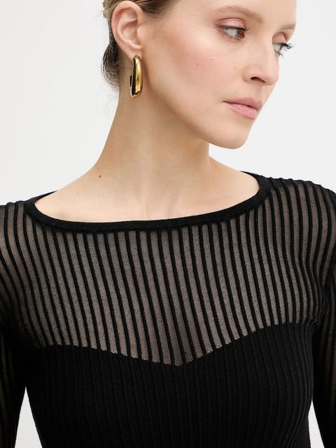 Patrizia Pepe sweter damski kolor czarny lekki 8K0305 K143