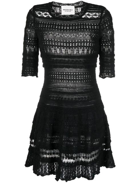 MARANT ÉTOILE knitted cotton mini dress - Black - zdjęcie produktu nr 1