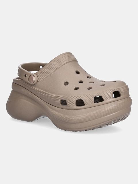 Crocs klapki Classic Bae Clog damskie kolor beżowy na platformie 206302 - zdjęcie produktu nr 1